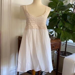 Zara Crochet Bodice Off white Mini Dress
